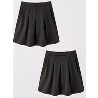 The Very Collection Girls 2 Pack Pleated Jersey Skirts - Grey