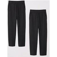 The Very Collection Girls 2 Pack Jersey School Trousers - Black