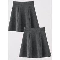 The Very Collection Girls 2 Pack Jersey Skater Skirts - Grey