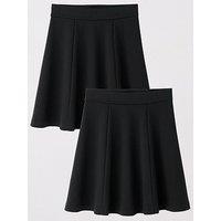 The Very Collection Girls 2 Pack Jersey Skater Skirts - Black