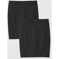 The Very Collection Girls 2 Pack Jersey School & Tube Skirts - Black