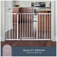 Dreambaby Ava Wide Gate With 1 X 9Cm And 1 X 18Cm Extension - White