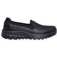 Skechers Microleather Collar Knit Scooped Slip-On Trainers - Black