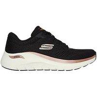 Skechers Arch Fit 2.O Glow The Distance Lace-Up Trainer - Black