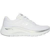 Skechers Arch Fit 2.0 Glow The Distance Lace-Up Trainer - White