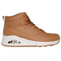 Skechers Duraleather Lace Up High Top Fashion Sneakers - Brown