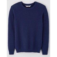 V By Very Boys Waffle Knitted Jumper - Blue