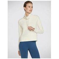 Skechers Goluxe Rib Mock Neck Sweatshirt - Egret - Off White