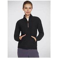 Skechers Rib 1/4 Zip Sweatshirt - Bold Black