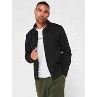 Boss Surely Pique Zip Jersey Overshirt - Black