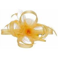 Jon Richard Yellow Small Feather Fascinator Clip