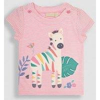Jojo Maman Bebe Girls Zebra Applique T-Shirt - Pink