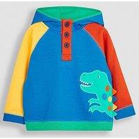 Jojo Maman Bebe Boys Dino Applique Hooded Sweatshirt - Blue