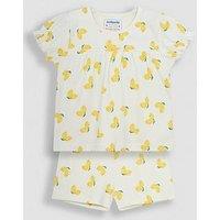 Jojo Maman Bebe Girls Fruit Printed Jersey Pyjamas - Yellow