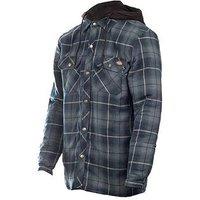 Dickies Mens Fleece Hood Flannel Shirt Jacket - Blue