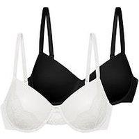 Dorina Jourdan-2 Pk Light Padded Demi Bra - Ivory/Black