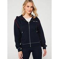 Tommy Hilfiger Logo Zip Through Hoodie - Navy