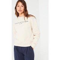 Tommy Hilfiger Logo Crew Neck Sweatshirt - Beige