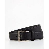 Boss Elloy 3.5Cm Logo Keeper Saffiano Leather Belt- Black