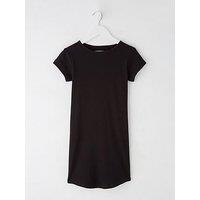 Everyday Girls Short Sleeve Ribbed Dress - Black