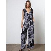 Religion Wide Leg Jumpsuit - Black