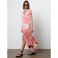 Religion V-Neck Tie Dye Maxi Dress - Pink