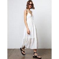 Religion Embroidered Midi Summer Dress - White