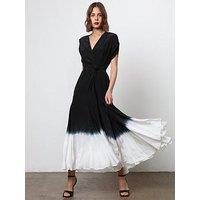 Religion Monochrome Wrap Dress - Black