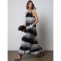 Religion Halter Neck Tie Dye Maxi Dress - Black