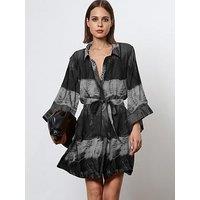 Religion Tie Dye Shirt Dress - Black