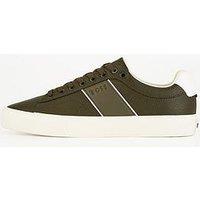 Boss Aiden Pipe Trim Leather Lace Tennis Sneaker