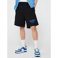 Hugo Blue Nomario Oversized International Logo Jersey Shorts-Black