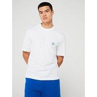 Hugo Blue Niley Regular Fit Tonal Logo Smiley T-Shirt- White