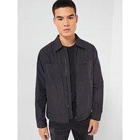 Hugo Evalom Nikel Stacked Logo Zip Coach Jacket - Black