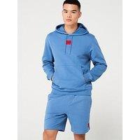 Hugo Daratschi214 Centre Patch Logo Hoodie - Mid Blue