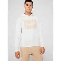 Hugo Duratschi223 Regular Fit Large Box Logo Hoodie - Light Beige