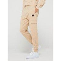 Hugo Dwellrom Relaxed Fit Gel Logo Cargo Joggers - Beige