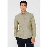 Hugo Evito Slim Fit Oxford Cotton Pocket Shirt - Khaki Green