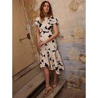 Mint Velvet Floral Print Ruffle Midi Dress