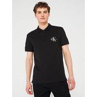 Calvin Klein Jeans Monologo Left Chest Logo Polo Shirt - Black