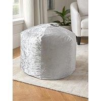 Kaikoo Crushed Velvet Beanbag - Silver