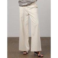 Religion Wide Leg Carpenter Cargo Trouser - White