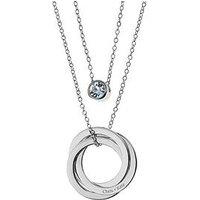 Treat Republic Personalised Russian Ring Layered Necklace In Silver