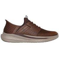 Skechers Slip-Ins Slade Bungee Lace Up Shoes - Dark Brown