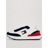 Tommy Jeans Suede Contrast Technical Runners - White/Navy