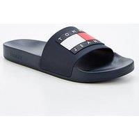 Tommy Jeans Flag Logo Pool Slide - Navy