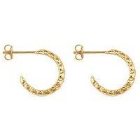 Elk & Bloom Chunky 14K Plated Ribbed Gold Hoop Earrings