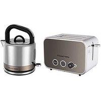 Russell Hobbs Distinctions Kettle And 2-Slice Toaster Bundle - Titanium