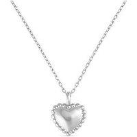 Elk & Bloom Dainty Sterling Silver Heart Love Necklace - Silver