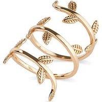 Elk & Bloom Thick 18K Gold Plated Statement Leaf Ring